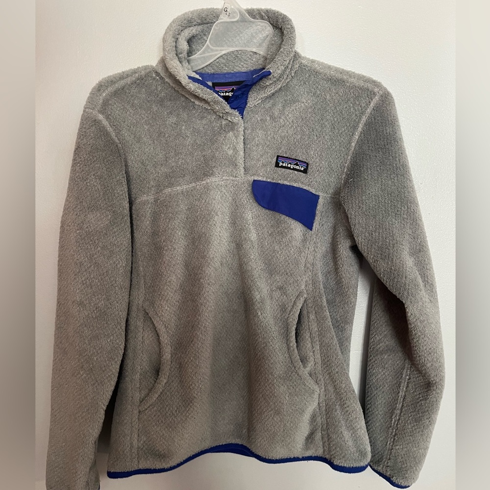 Patagonia fleece gray classic quarter snap sweater Size S